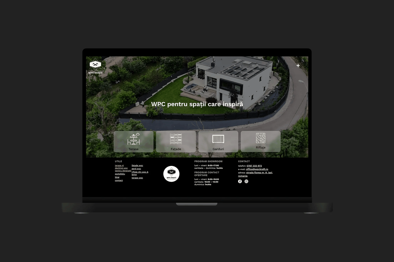 WPCKraft — site pentru materiale WPC de exterior, construit de Acid Studios