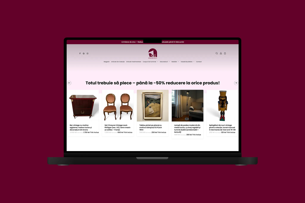 Magazin online Dekor Haus — decorațiuni interioare, construit de Acid Studios